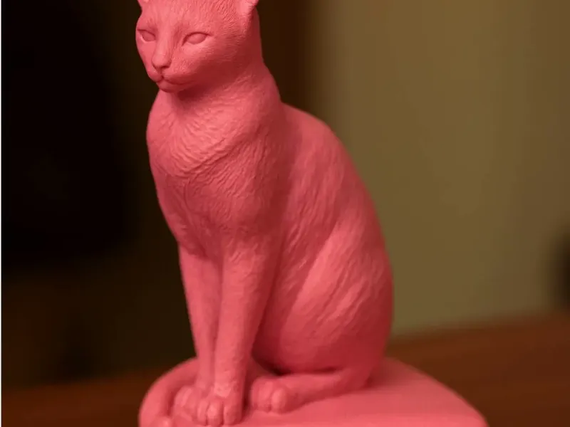 Realistic Sitting Cat Statue – Detailed 3D Printable