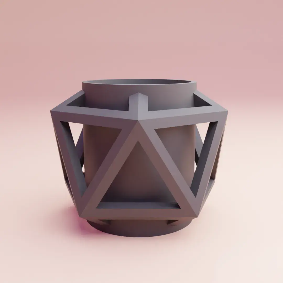 pencil holder desk organizer geometric icosahedron