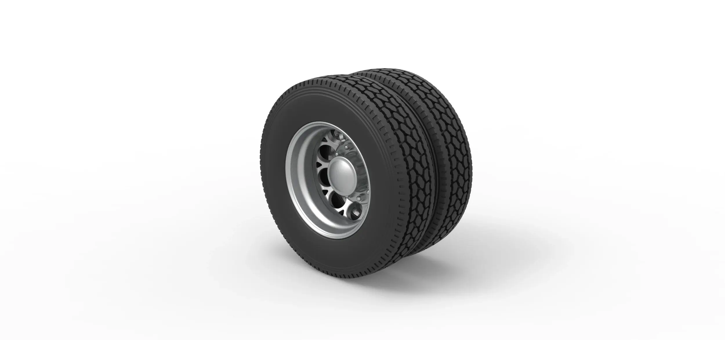 Rear custom wheel of semi truck V6 Scale 1:25