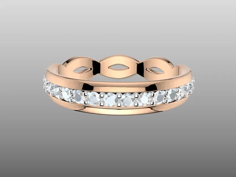 Half Eternity Criss Cross shank Ring