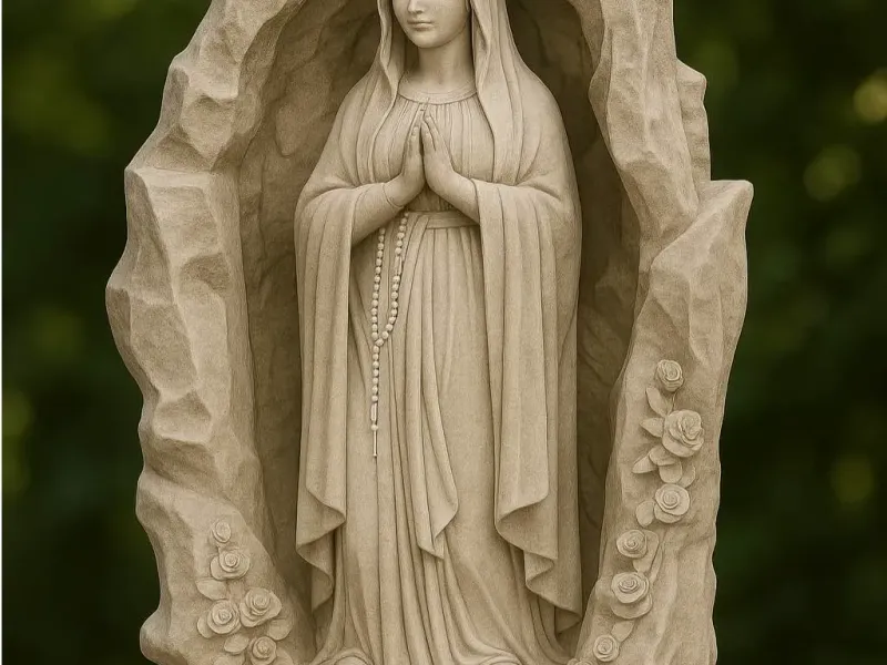 Virgen de Lourdes en Gruta – Escultura Sagrada