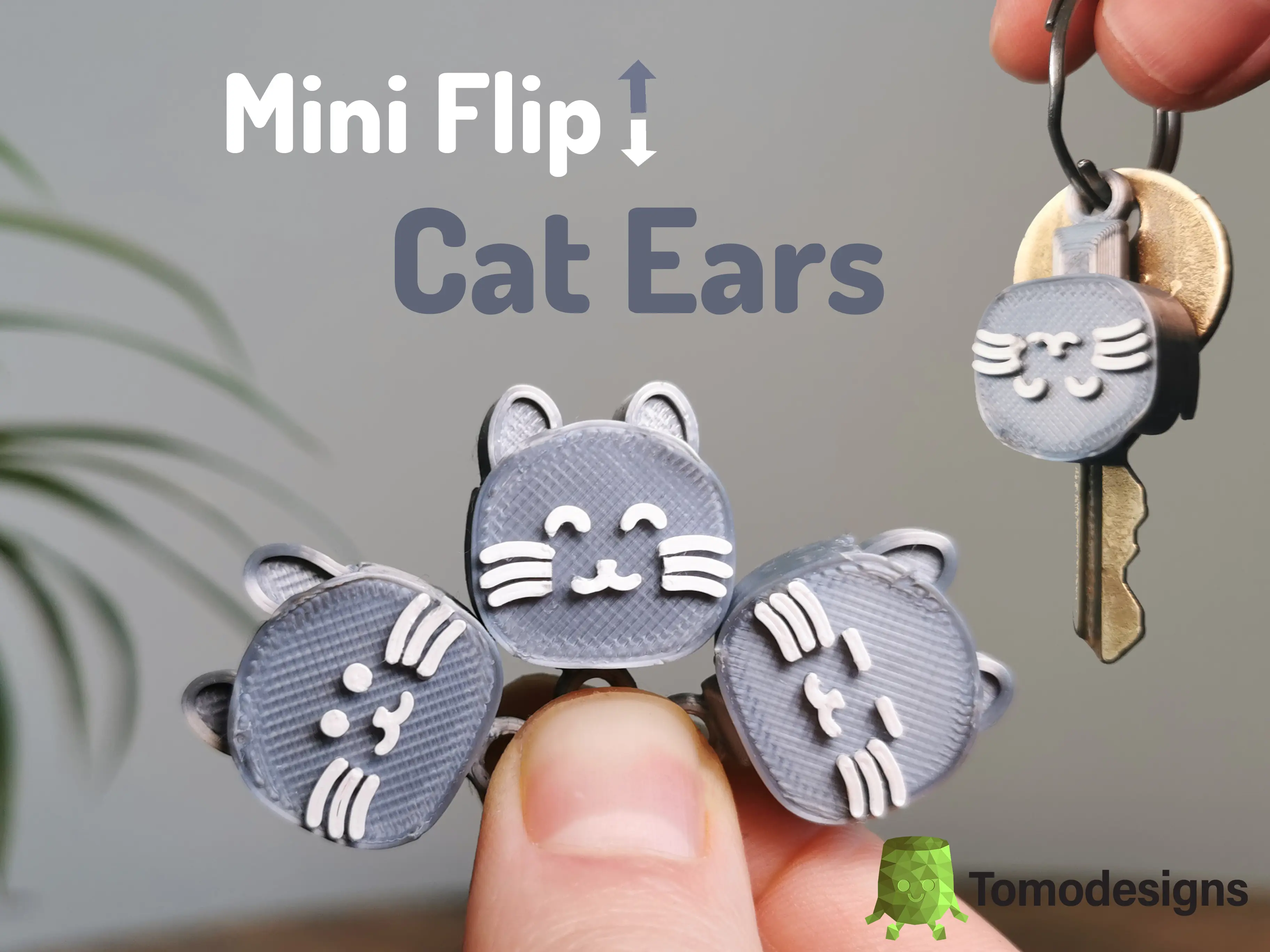 Mini Flip Cat Ears Keychain
