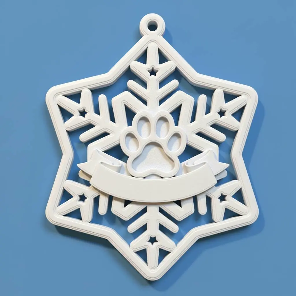 Custom Paw print Christmas ornament