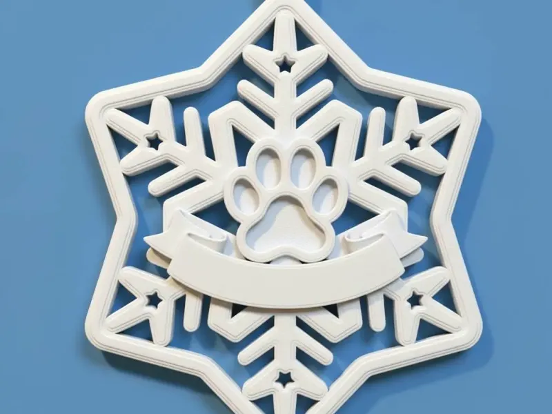 Custom Paw print Christmas ornament