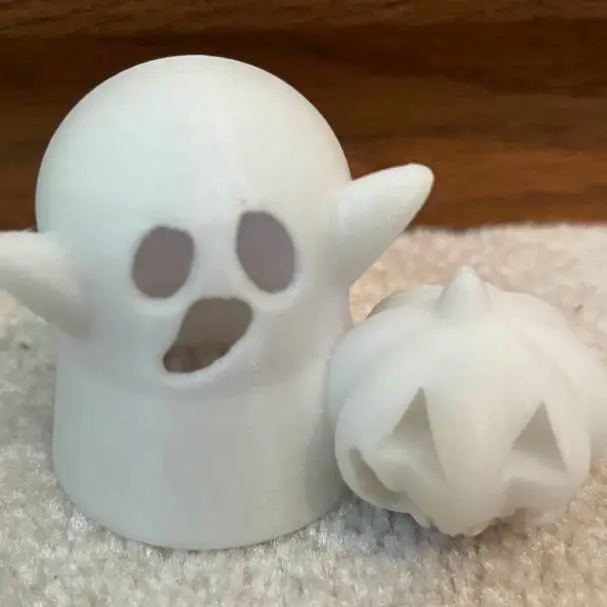 Tealight Ghost With Pumpkin