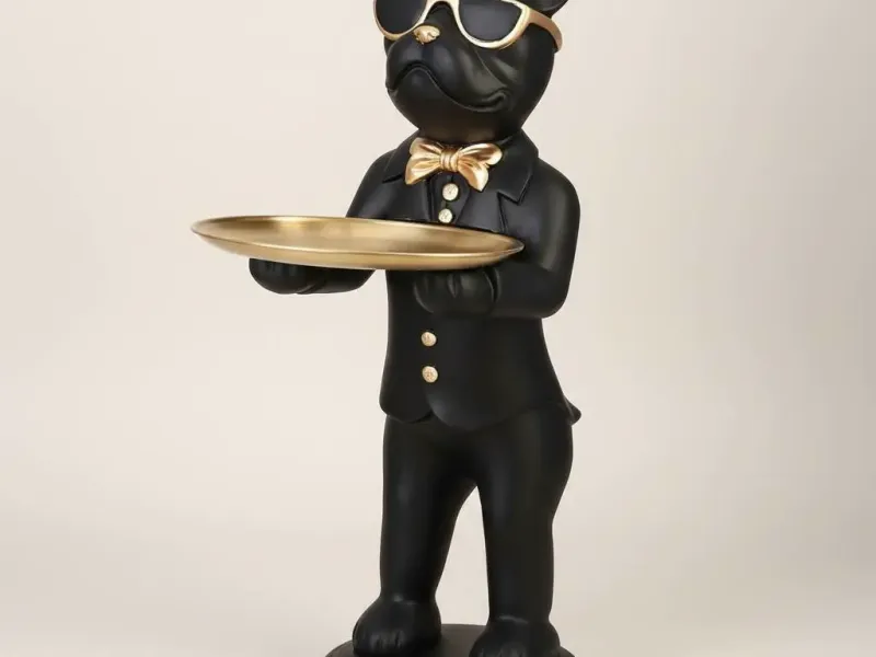 French Bulldog Butler with Tray - Elegance and Style