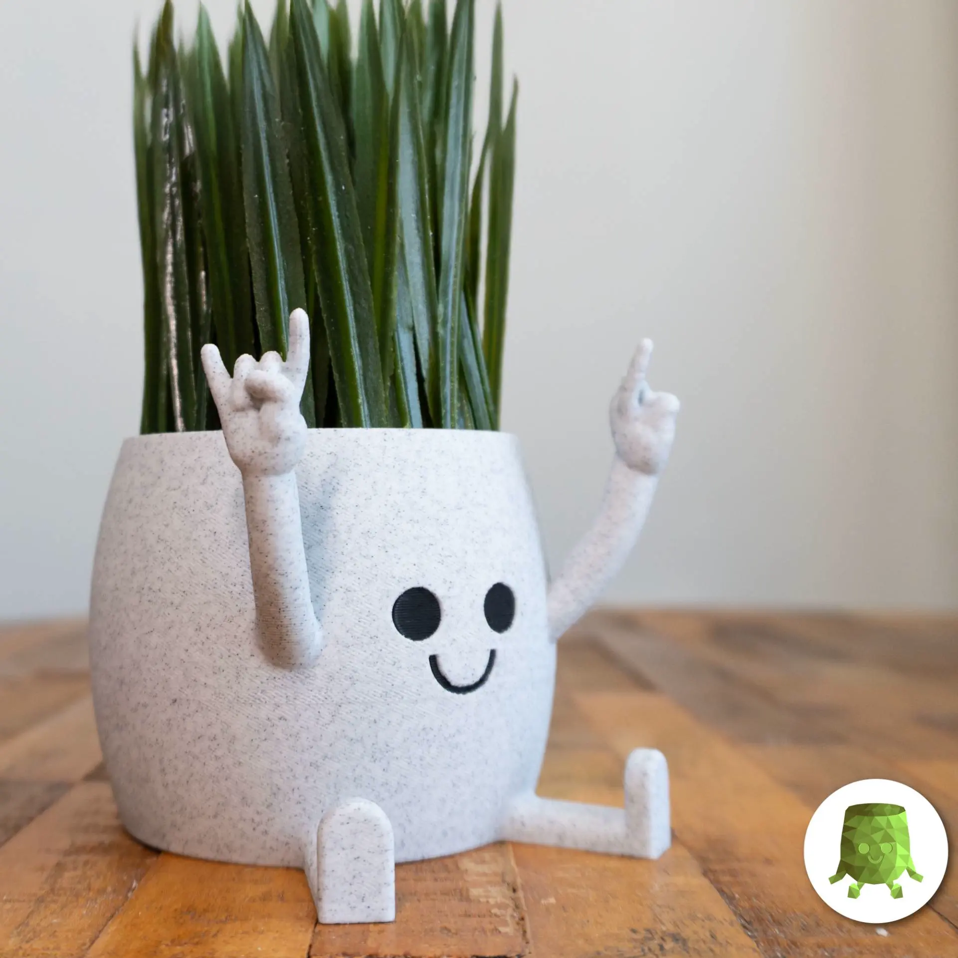 Happy Sitting Pot Horns Hand