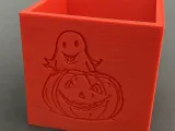 Halloween lantern with ghost and pumpkin-0