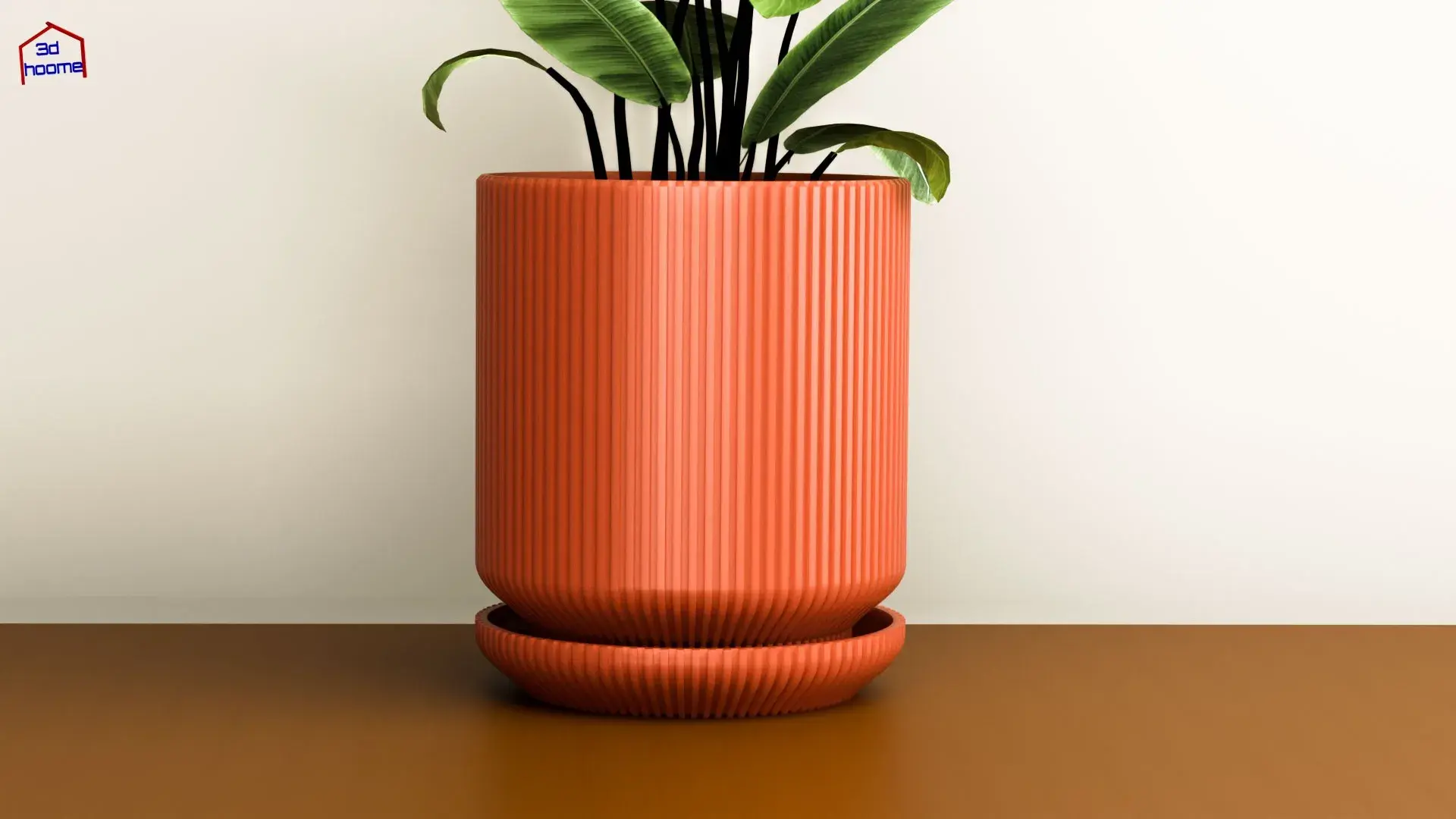 Ribbed Patterned Flower Pot
