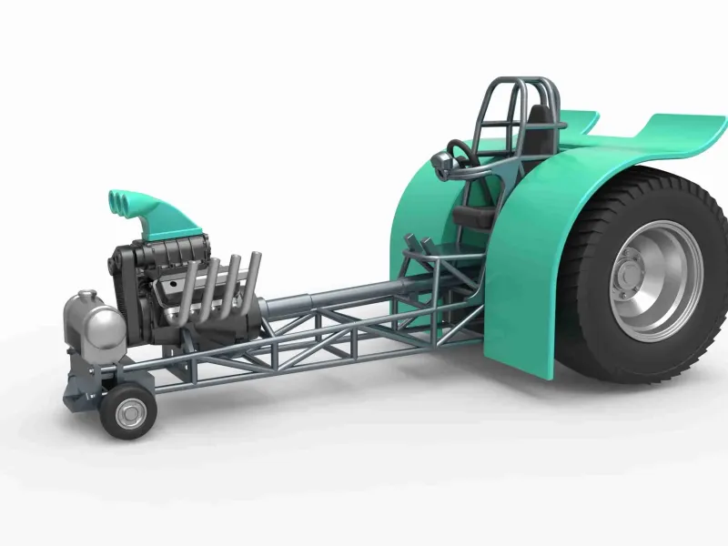 Pulling tractor with single V8 engine Scale 1:25