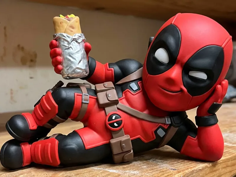 Lustige Chibi Deadpool Figur | Marvel Fan Art Statue