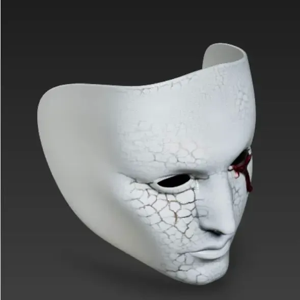 Cracked Porcelain Mask Model Artistic Horror STL for Display