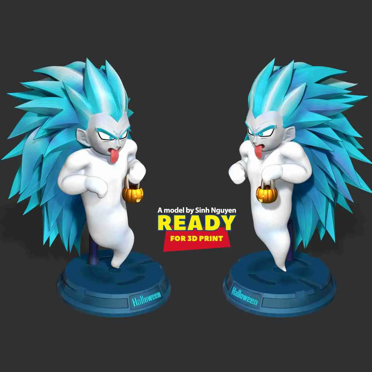Gotenks fantasma SSJ3 con Halloween