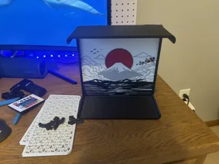 Japanese Mount Fuji Wall Shelf Organizer for Keys, Wallets