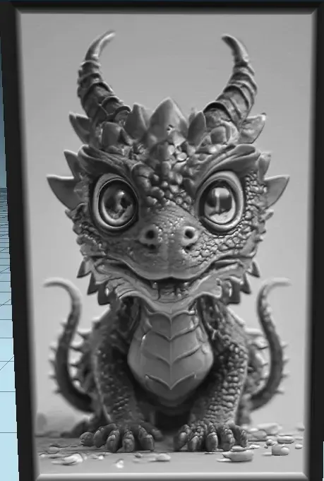 Dragão bebé, com olhos bonitos