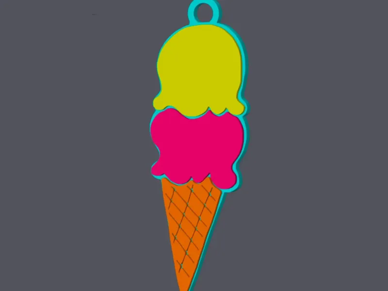 Ice Cream Cone - Keychain