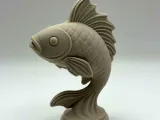 Jumping Koi Fish Statue-0
