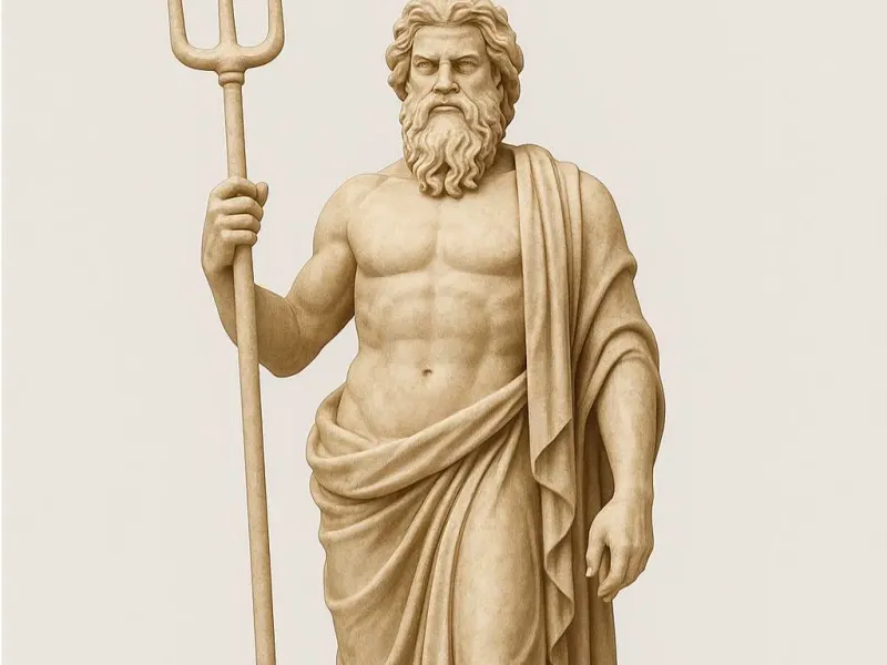 Poseidón – Dios del Mar (Escultura con relieve)