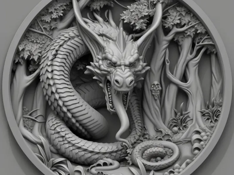 Litofane de dragão