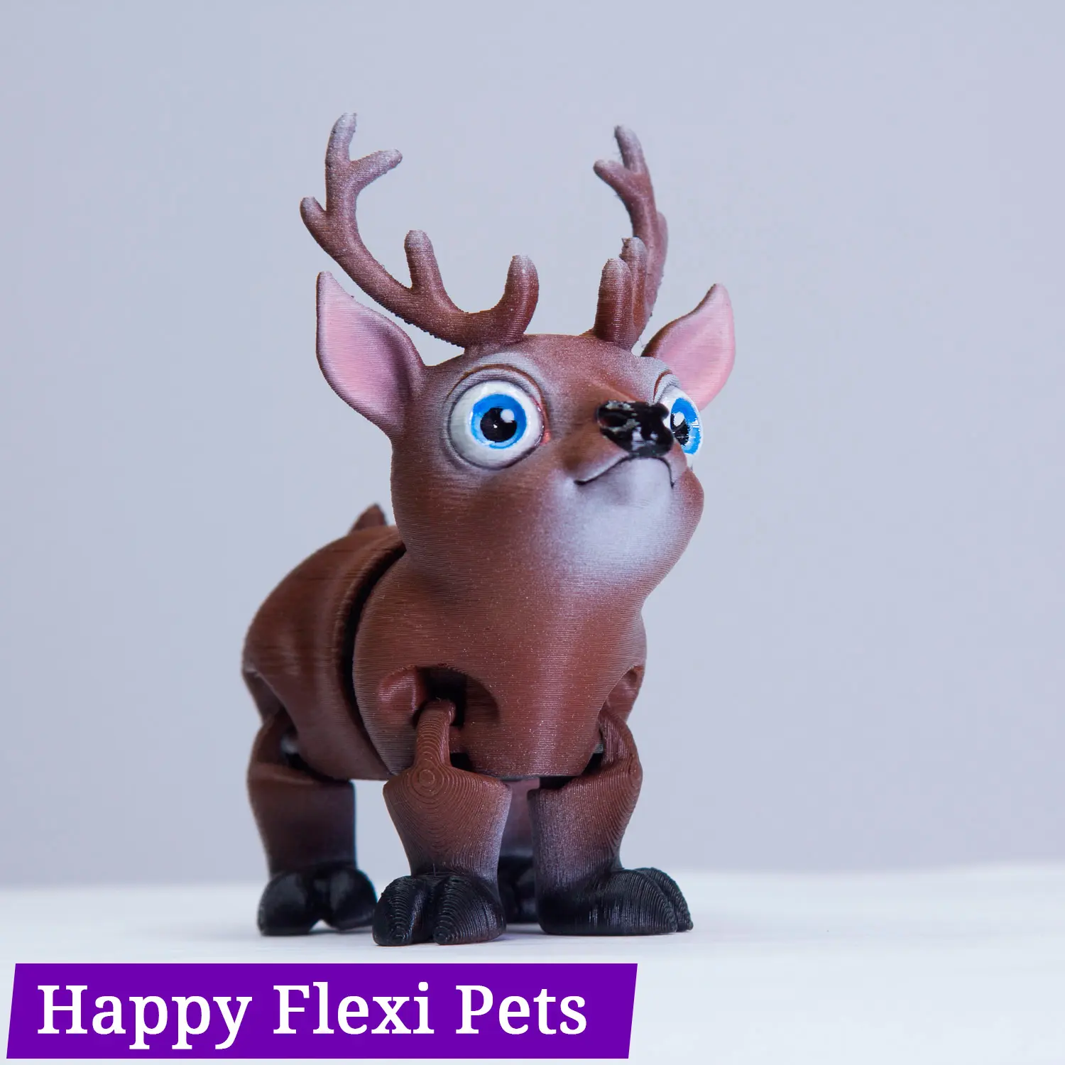 Deer (reindeer) print in place flexi animal toy