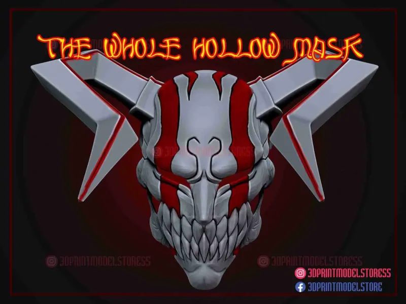 Bleach Ichigo Whole Hollow Mask - Anime Cosplay Halloween
