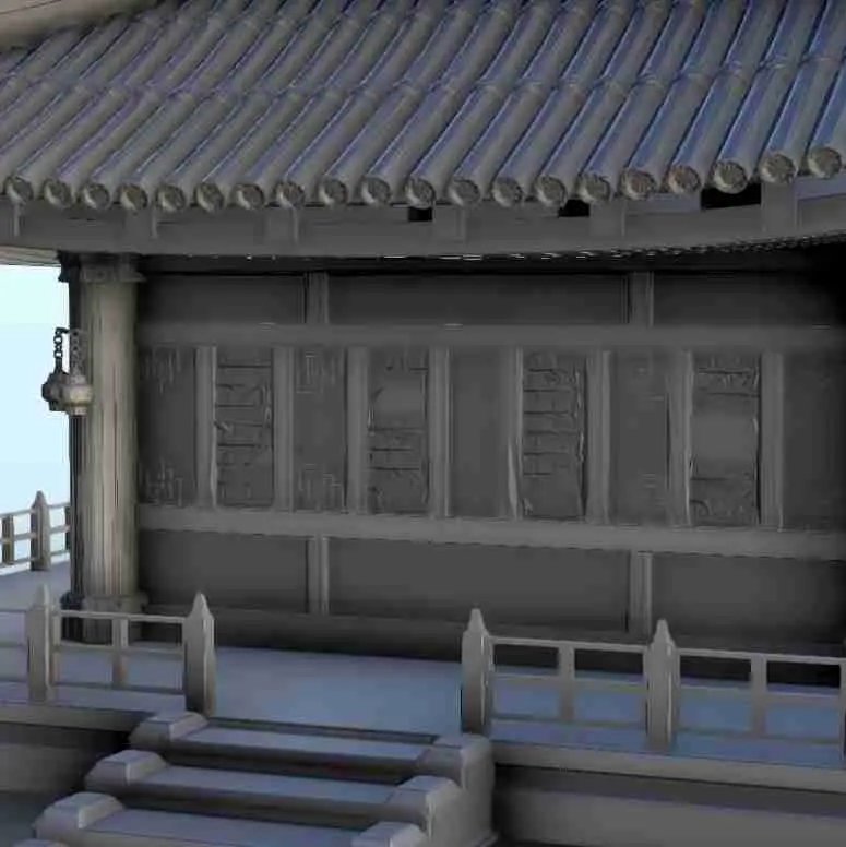 Asian palace with floor 23 - Japan China Korea Vietnam East