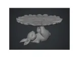 Rabbit Supporting a Pink Flower Mushroom-1