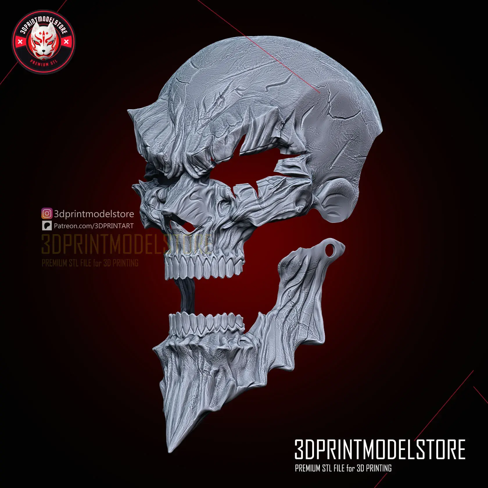 Overlord Momonga Ainz Ooal Skull Mask - Premium STL Cosplay