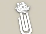 Paperclip Skeleton skull with a Halloween bow - bookmark-2