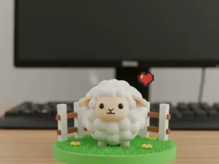 Single-Print Fluffy Sheep