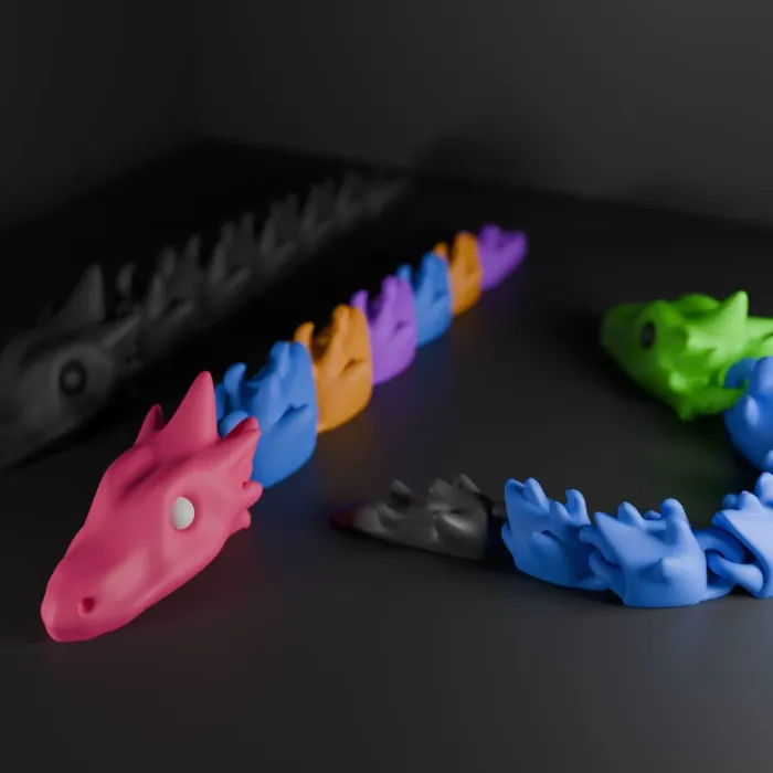 3D Printer Files | 3MF File | Flexi Dragon – Articulated + Keychain ...