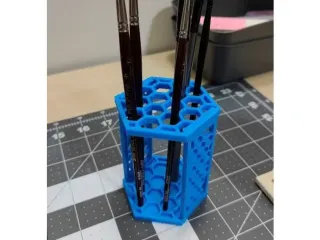 Hexagonal Paint Brush Stand