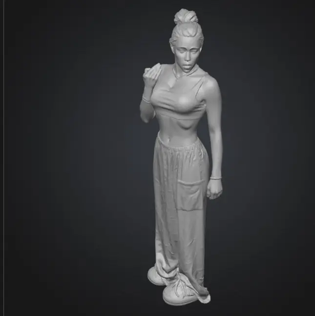 Girl in pj pants and bra