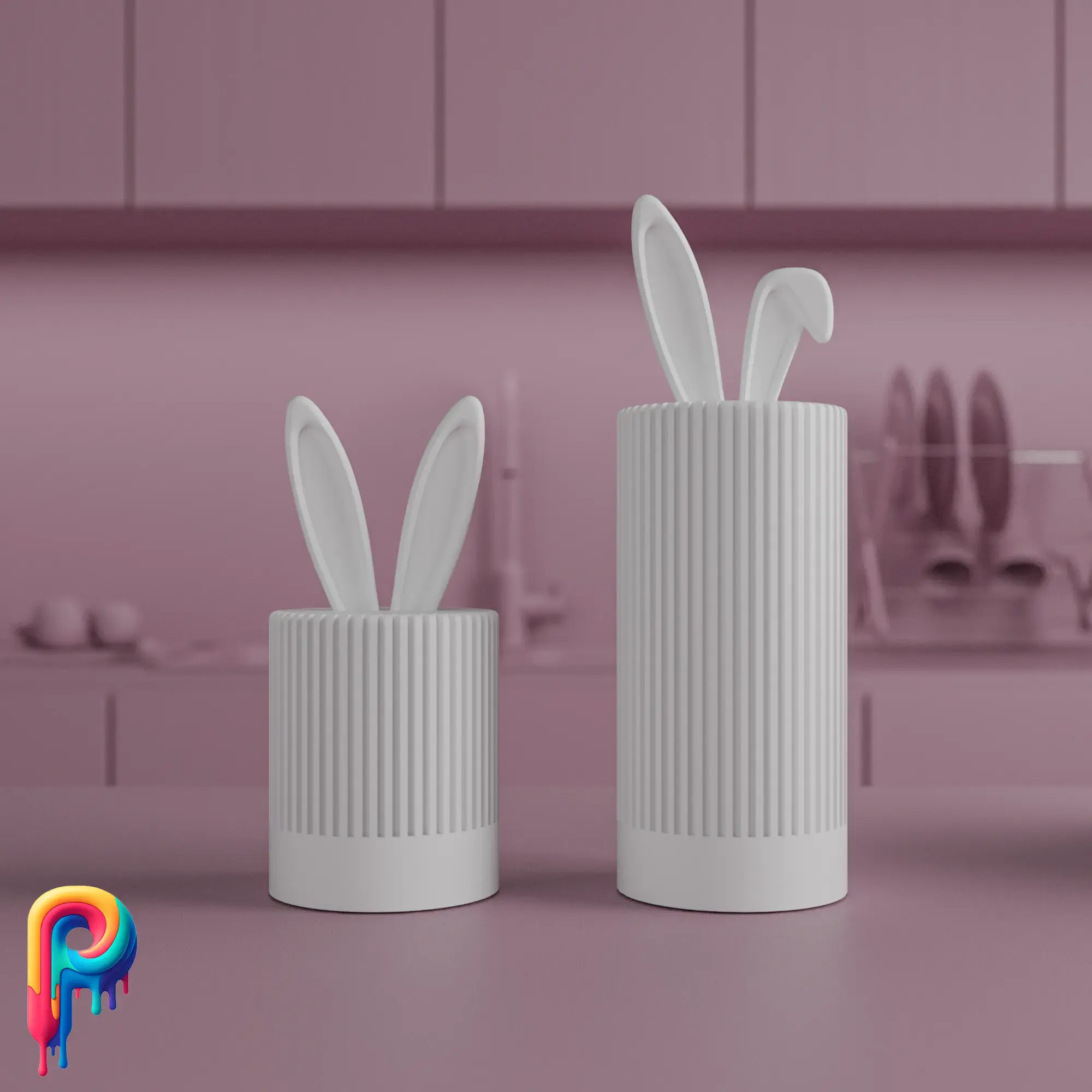 Bunny Ear Containers by Polymeria