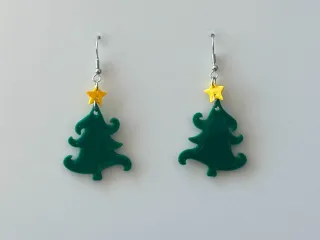Earring christmas tree arbol de navidad star  estrella