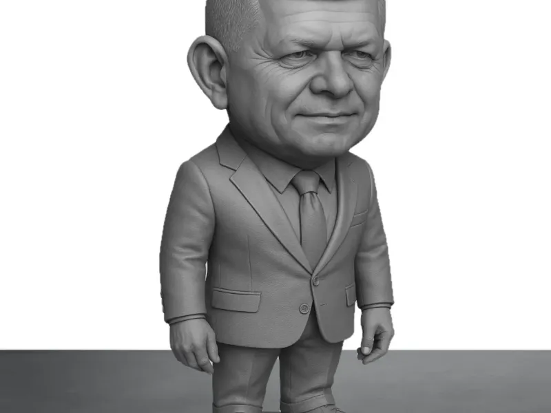 Caricature sculpture of Robert Fico