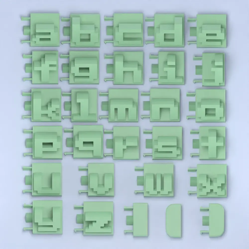 3D name from letters - Minecraft Font