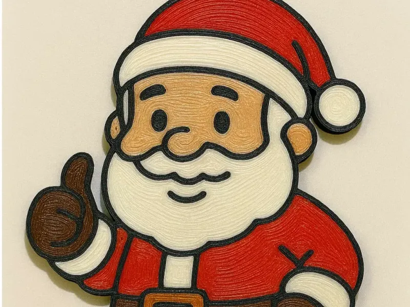 Santa Fridge Magnet – 3mm Multicolor PLA  Cheerful cartoon