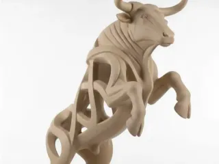 Boi - Coleção animais e curvas - arte abstrata - decoração