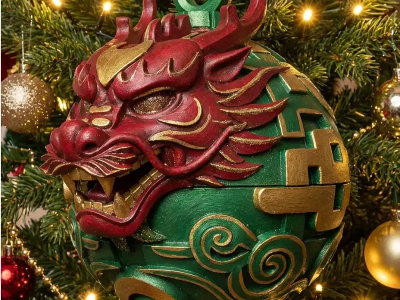 Dragon Head Christmas Bauble | Year of the Dragon Decor