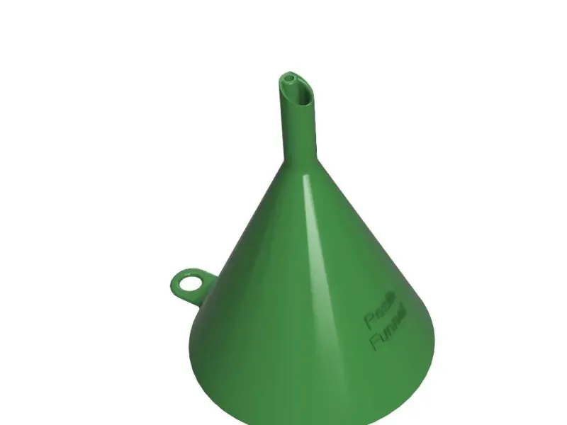 Vented resin printer funnel.