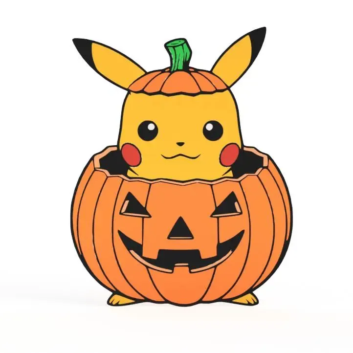 Pikachu Halloween Jack-O-Lantern Costume Wall Art