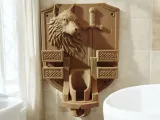 Multi‑Purpose Wall Holder – Wolf & Sword Design-1