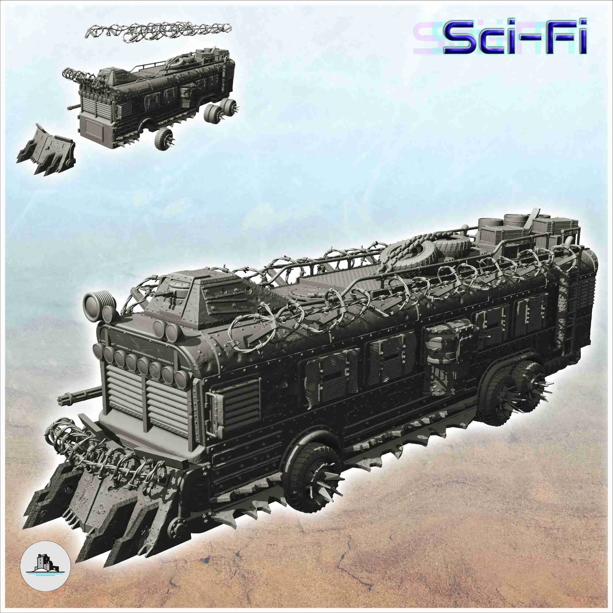 Miniature Games & Accessories STL Download - Post-apo school bus with ...