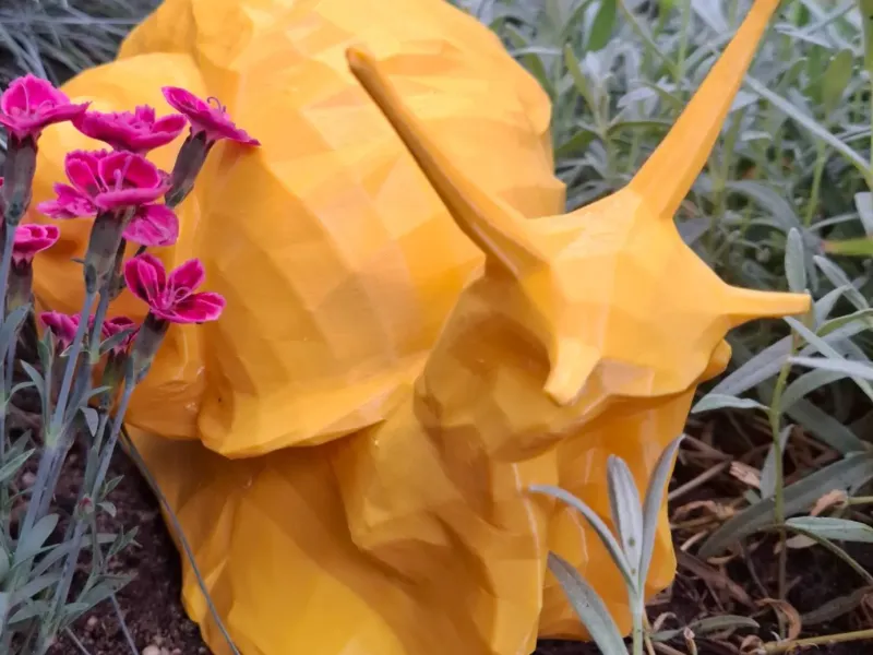 🐌 Low-Poly Gartenschnecke – stylische Deko
