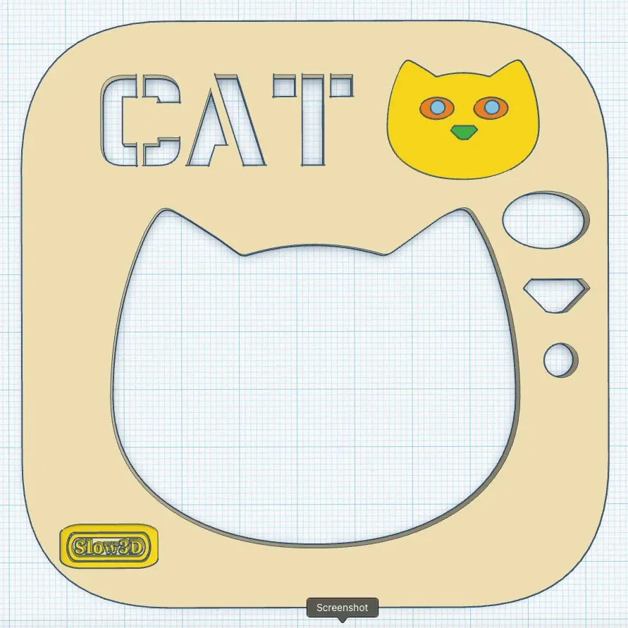 Draw A Cat Face - Stencil plate for Kids