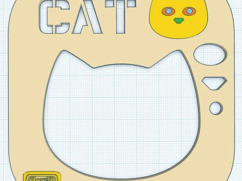Draw A Cat Face - Stencil plate for Kids