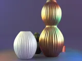 Spherical grooved vase set-5