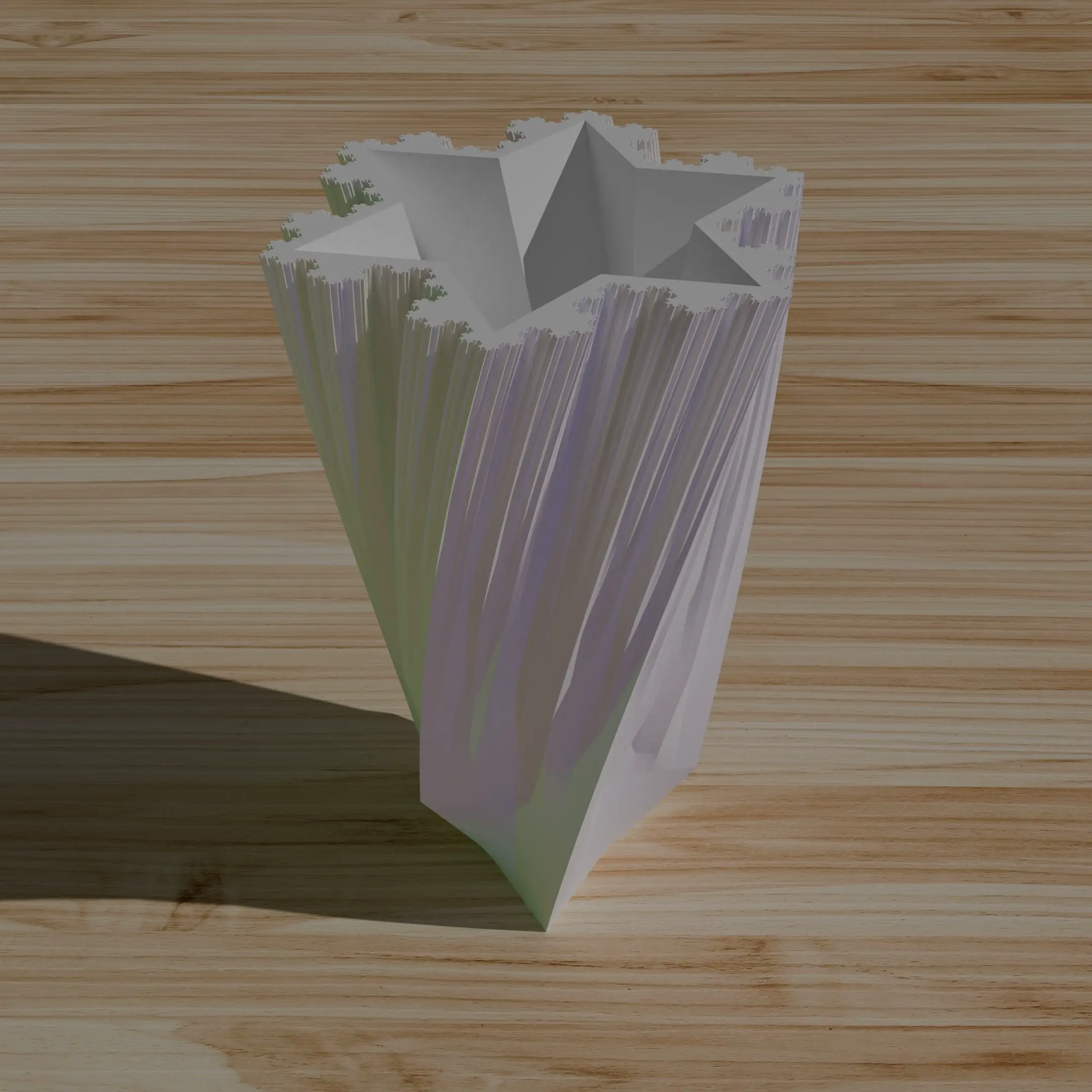 Fractal Koch Snowflake vase