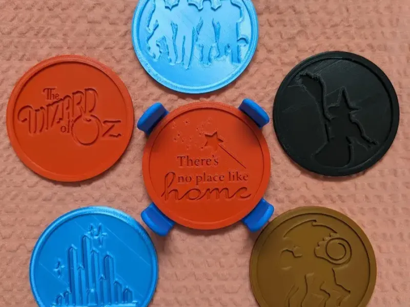 Jeu de 6 sous-verres du Magicien d'Oz avec support (6 pièces)